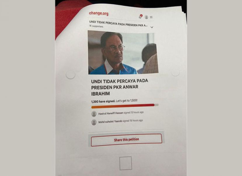 流传的文件包括了不信任公投请愿理据。