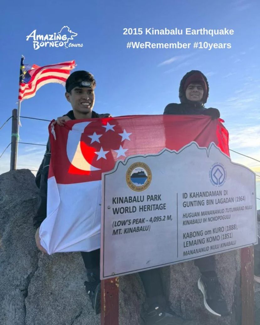 艾米尔（左）与普拉杰什成功登顶神山。