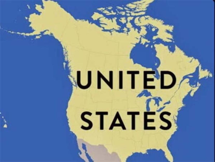  特朗普上传一张并入加拿大后的美国地图。