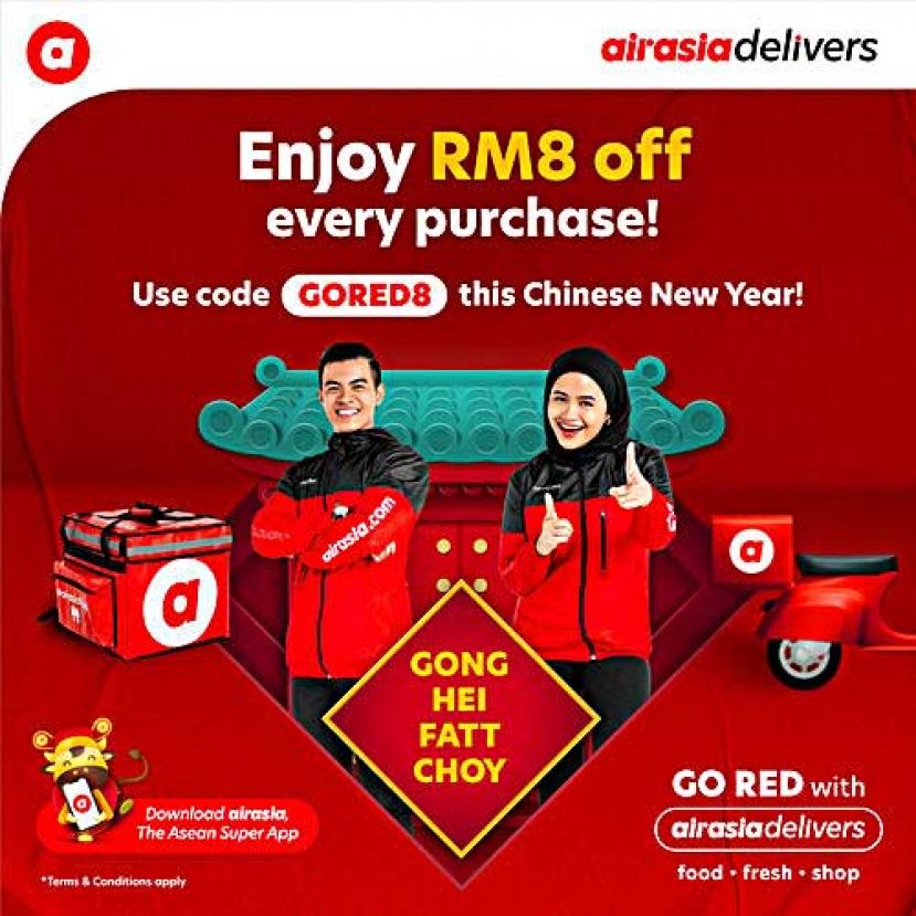 亚航超级app赠送RM8促销代码迎接牛年