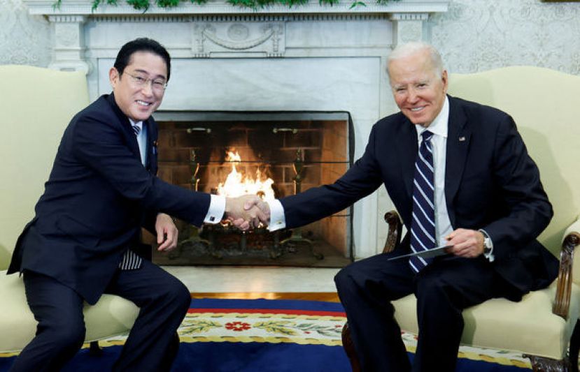 美国总统拜登与日本首相岸田文雄举行双边会谈。