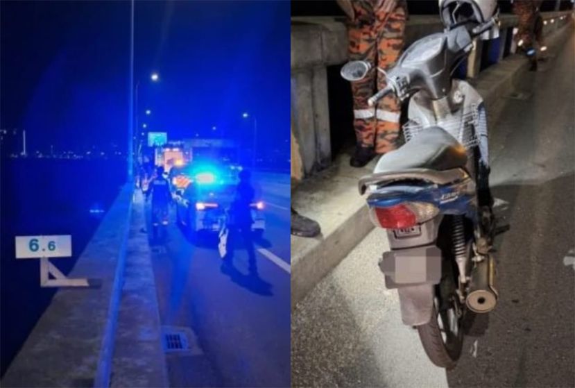 54岁华裔男子槟城大桥弃下摩哆坠海  至今下落不明