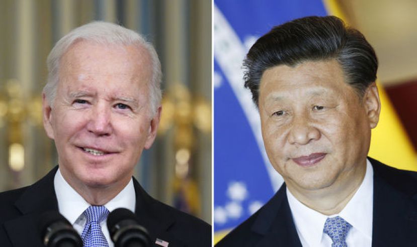 随著台海紧张局势升高，台湾也成为美中交流的重量级议题。图为美国总统拜登（左）与中国国家主席习近平（右）。