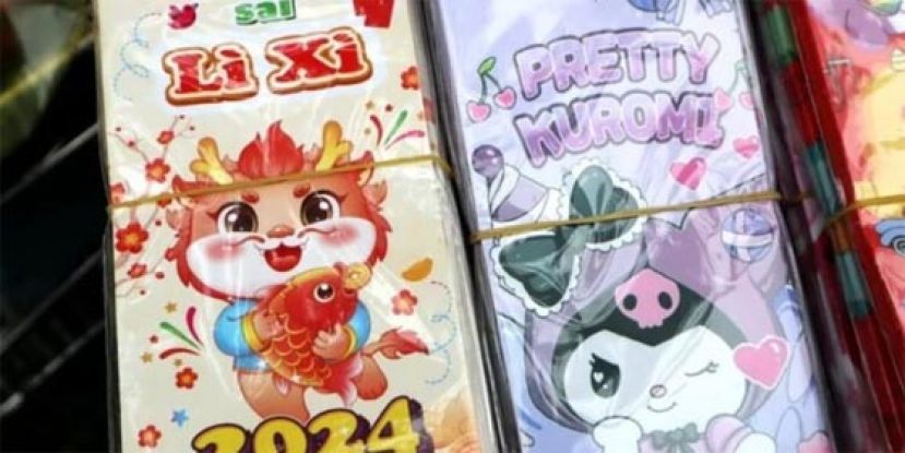 越南&ldquo;利是&rdquo; 小钞广发孩童求好运。