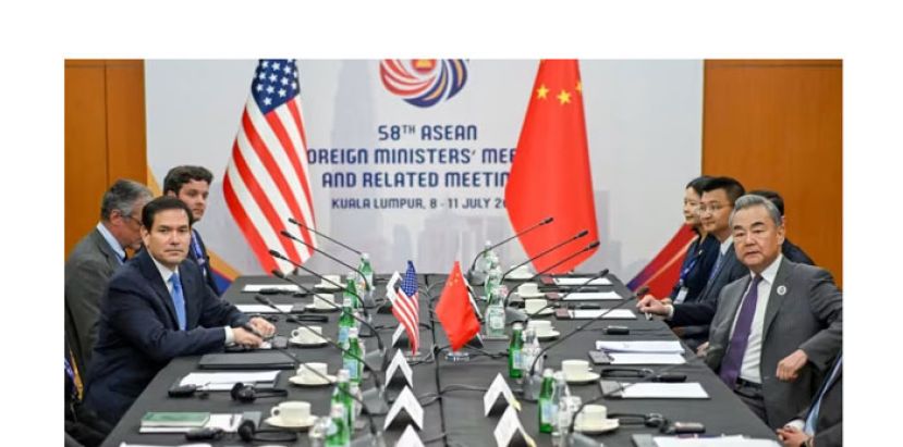 美国国务卿卢比奥与中国外交部长王毅在吉隆坡会晤。 